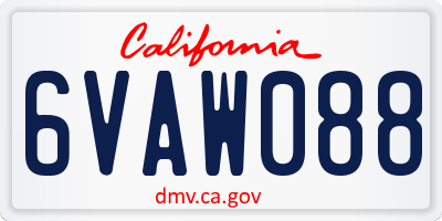 CA license plate 6VAW088