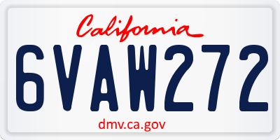 CA license plate 6VAW272