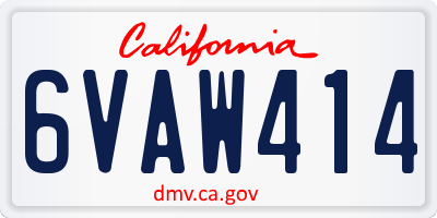 CA license plate 6VAW414