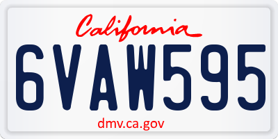 CA license plate 6VAW595