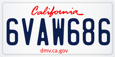 CA license plate 6VAW686