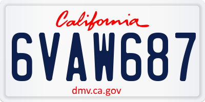 CA license plate 6VAW687
