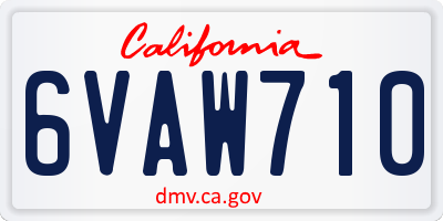 CA license plate 6VAW710
