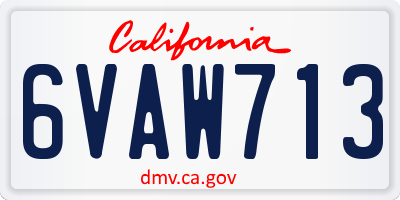 CA license plate 6VAW713