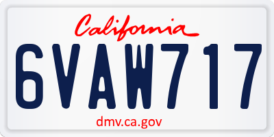 CA license plate 6VAW717