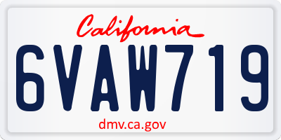 CA license plate 6VAW719