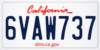 CA license plate 6VAW737