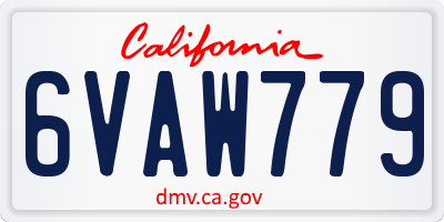 CA license plate 6VAW779