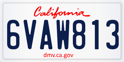 CA license plate 6VAW813