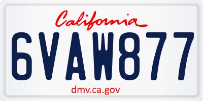 CA license plate 6VAW877