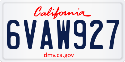 CA license plate 6VAW927