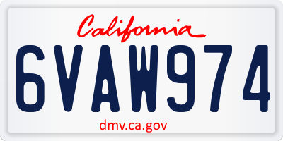 CA license plate 6VAW974