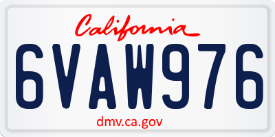 CA license plate 6VAW976