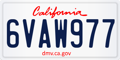 CA license plate 6VAW977