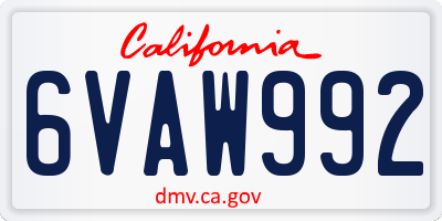 CA license plate 6VAW992