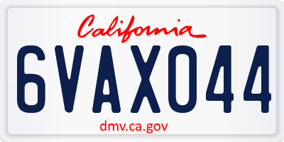 CA license plate 6VAX044