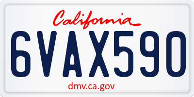 CA license plate 6VAX590