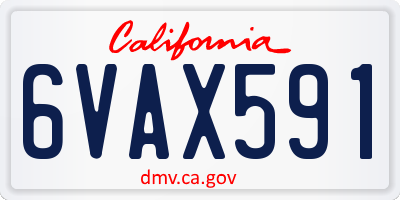CA license plate 6VAX591