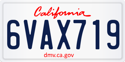 CA license plate 6VAX719