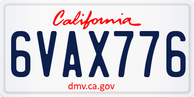 CA license plate 6VAX776