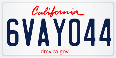 CA license plate 6VAY044