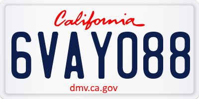 CA license plate 6VAY088