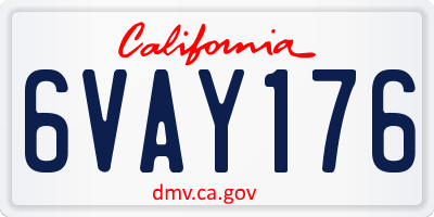 CA license plate 6VAY176
