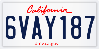 CA license plate 6VAY187