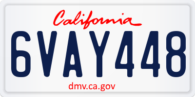 CA license plate 6VAY448