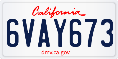 CA license plate 6VAY673