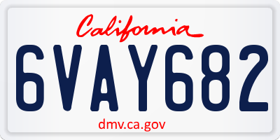 CA license plate 6VAY682