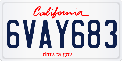 CA license plate 6VAY683
