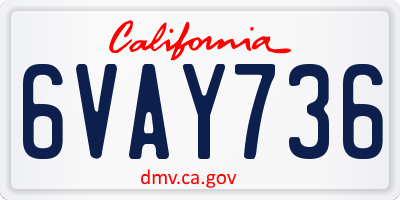 CA license plate 6VAY736