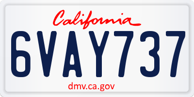 CA license plate 6VAY737