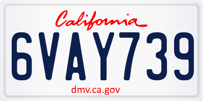 CA license plate 6VAY739