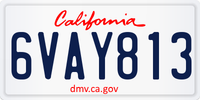 CA license plate 6VAY813