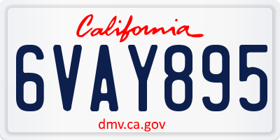 CA license plate 6VAY895