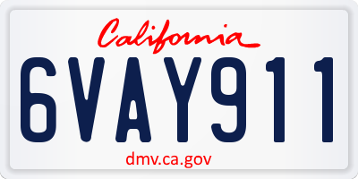 CA license plate 6VAY911