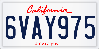 CA license plate 6VAY975