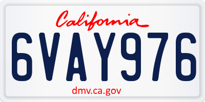 CA license plate 6VAY976