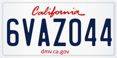 CA license plate 6VAZ044