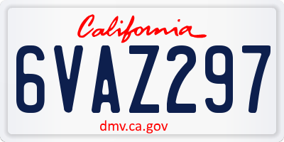 CA license plate 6VAZ297