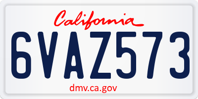 CA license plate 6VAZ573