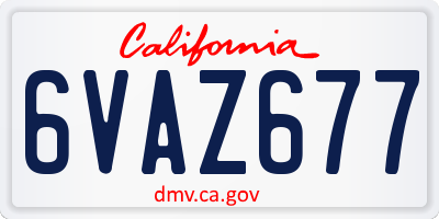 CA license plate 6VAZ677
