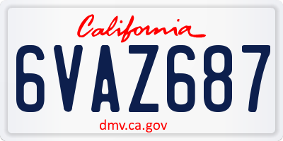 CA license plate 6VAZ687