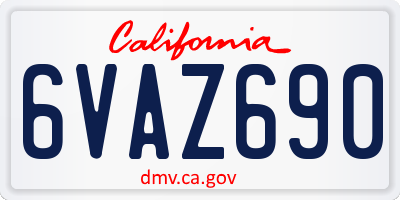 CA license plate 6VAZ690