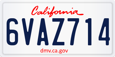 CA license plate 6VAZ714