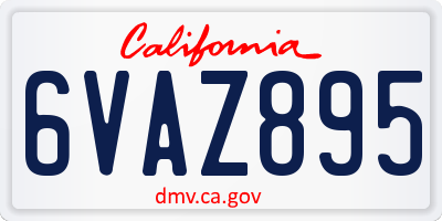 CA license plate 6VAZ895