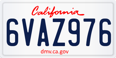 CA license plate 6VAZ976