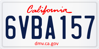 CA license plate 6VBA157